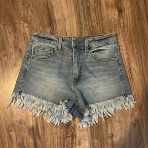Denim Frayed Hem Women Shorts
